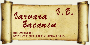 Varvara Bačanin vizit kartica